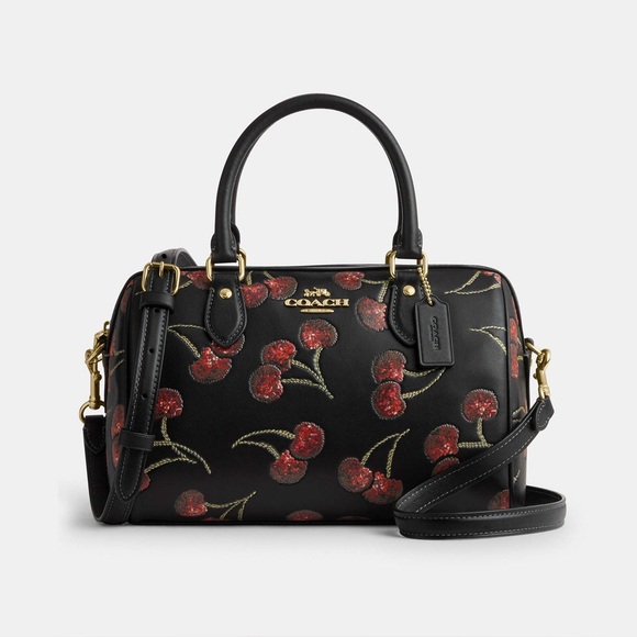 Coach Rowan Satchel Bag With Cherry Print $450 NWT - Picture 6 of 10